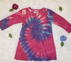 Flapdoodles 100% cotton tye dye toddler dress